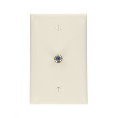 LEVITON® MIDSIZE VIDEO WALL JACK, F CONNECTOR, WHITE