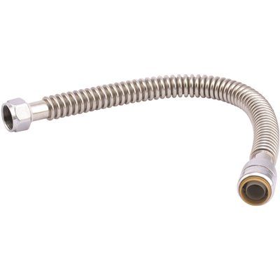 SHARKBITE® CORRUGATED STAINLESS STEEL WATER HEATER CONNECTOR, 3/4 IN. SB X 3/4 IN. FIP X 18 IN.,