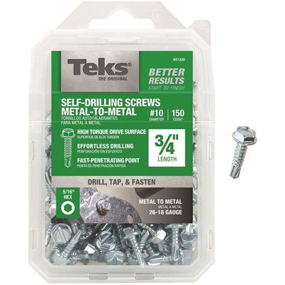 Teks #10 x 3/4 in. External Hex Flange Hex-Head Self-Drilling Screws (150-Pack)