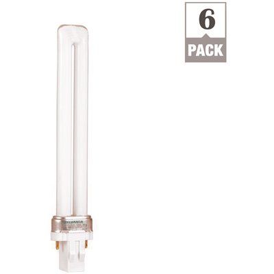 FD.Sylvania 60-Watt Equivalent T12 Energy Saving Decorative CFL Light Bulb Cool White (6-Pack)