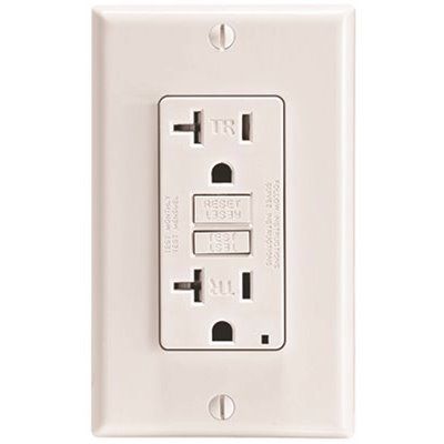 LEVITON SMARTLOCKPRO TAMPER-RESISTANT DUPLEX GFCI RECEPTACLE WITH LED INDICATOR, NEMA 5-20R, 125