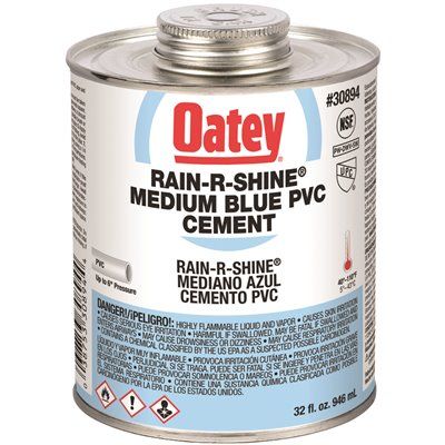 OATEY Rain-R-Shine 32 oz. Medium Blue PVC Cement