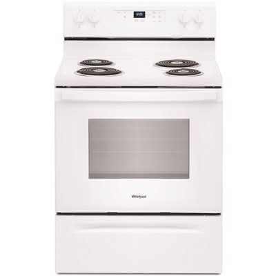 Whirlpool 30 in. 4.8 cu. ft. 4-Burner Electric Range with Keep Warm Setting in White with Storag
