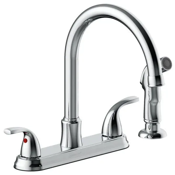 Seasons® Raleigh™ Double-Handle High-Arc Kitchen Faucet With Side Sprayer In Chrome