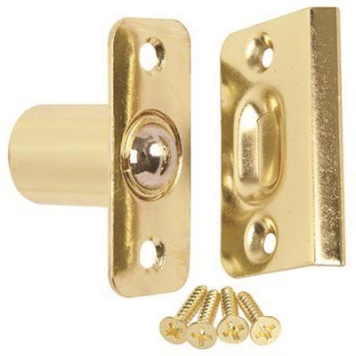 Anvil Mark Door Ball Catch in Brass Plated