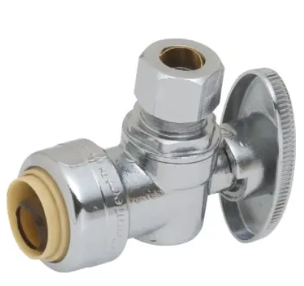 Maintenance Warehouse® Push-To-Connect Quarter-Turn Angle Stop Valve 1/2 X 3/8&quot;