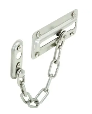 2-11/16 In Steel Chain Door Lock (2-Pack) (Satin Nickel)