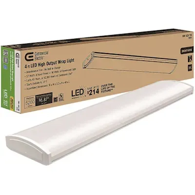 4 ft. 5200 Lumens LED Wraparound Light Garage Light Shop Light Office Warehouse Lighting 120-277v 4000K Bright White