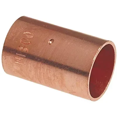 NIBCO 1/4 in. Copper Pressure Cup x Cup Coupling Fitting with Dimple Stop