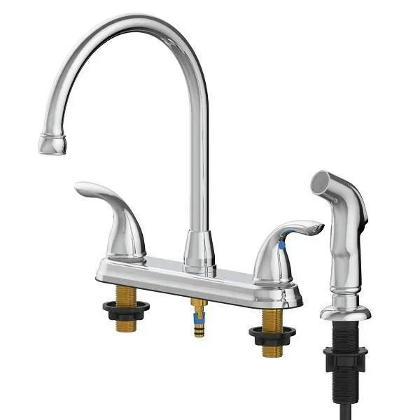 Seasons® Premier™ Double-Handle High-Arc Kitchen Faucet With Side Sprayer In Chrome