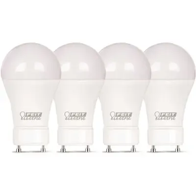 Feit Electric 60-Watt Equivalent A19 GU24 Dimmable CEC Title 24 Compliant LED 90 CRI Light Bulb Soft White 2700K (4-Pack)
