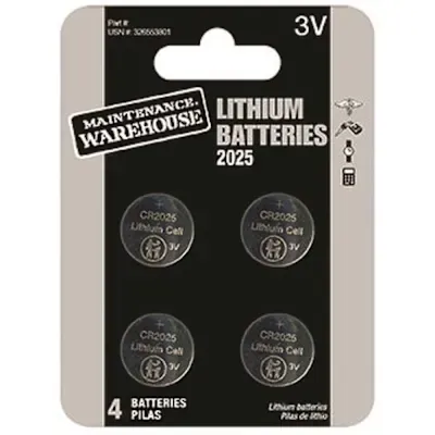 MAINTENANCE WAREHOUSE Cr2025 Button Cell Lithium Battery Package Of 4