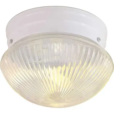 Satco White One-Light 8 Mushroom Flush Fixture