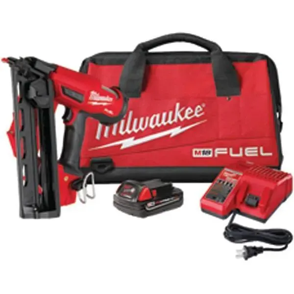 Milwaukee M18 Fuel 18v Brushless Cordless 16-Gauge Angled Finish Nailer Kit