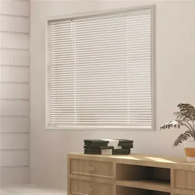 Champion TruTouch 70x64&quot; Cordless 1&quot; Deluxe Vinyl Mini Blind White