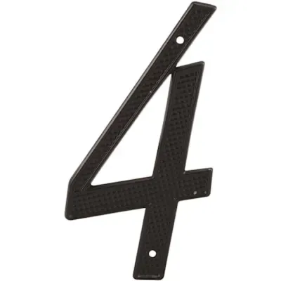 Prime-Line 4 in. House Number 4, Diecast, Black Finish
