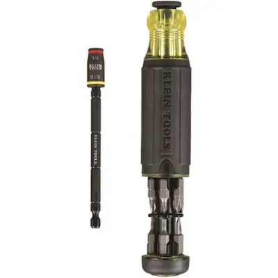 Klein Tools 14-In-1 Hvac Adjustable Length Impact Screwdriver With Flip Socket