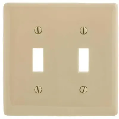HUBBELL WIRING 2-Gang Ivory Medium Size Toggle Wall Plate