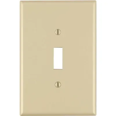 Leviton 1-Gang Ivory Toggle Plastic Jumbo/Oversized Wall Plate (1-Pack) 86101-I