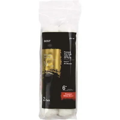 6 in.x 1/4 in.Shed Resistant White Woven Mini Paint Roller (2-Pack)