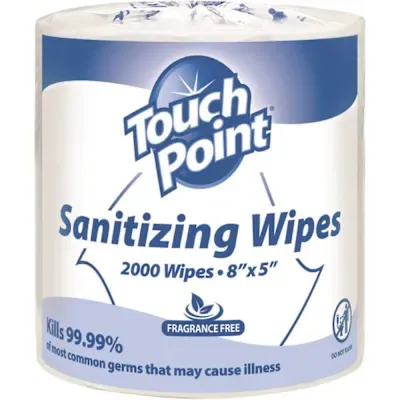 Hospeco Touchpoint Sanitizing Wipes Ff Large Roll Case Of 2