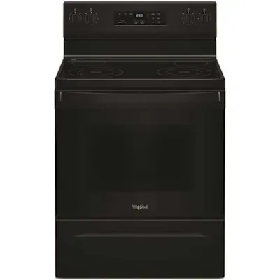 WHIRLPOOL 30-in Glass Top 4 Burners 5.3-cu ft Freestanding Electric Range, Black
