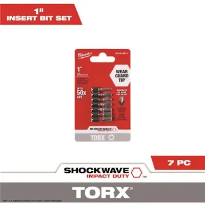 Milwaukee SHOCKWAVE Impact Duty 1 in. T15 - T40 Torx Alloy Steel Insert Bit Set (7-Piece)