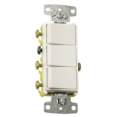 HUBBELL WIRING 15 Amp Single-Pole Rocker Combo Switch, White