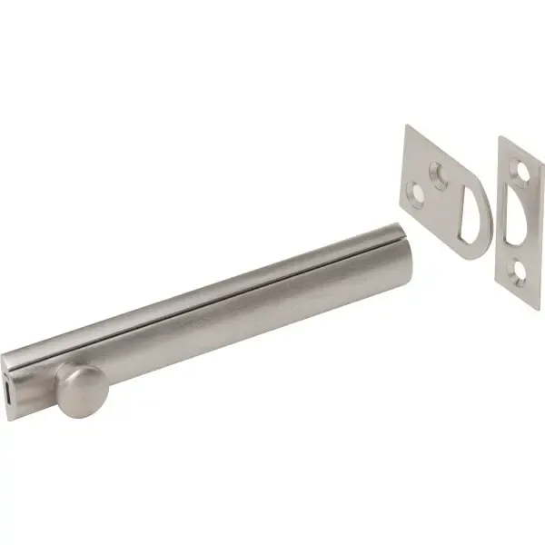 4 In Solid Brass Surface Bolt (Satin Nickel)