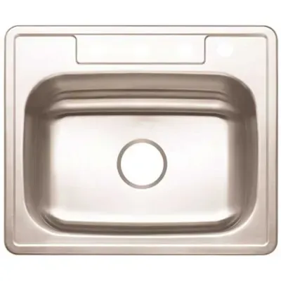Premier Stainless Steel Kitchen Sink 25 in. 4-Hole Single Bowl Drop-In Kitchen Sink with Brush Finish
