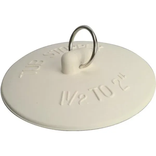 1-1/2 In. To 2 In 6-Piece Fit Bathtub Stopper In White 6-Pack