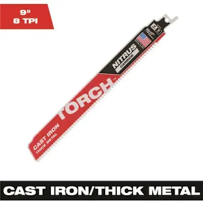 Milwaukee 9 in. 8 TPI TORCH Nitrus Carbide Teeth Metal Cutting SAWZALL Reciprocating Saw Blade