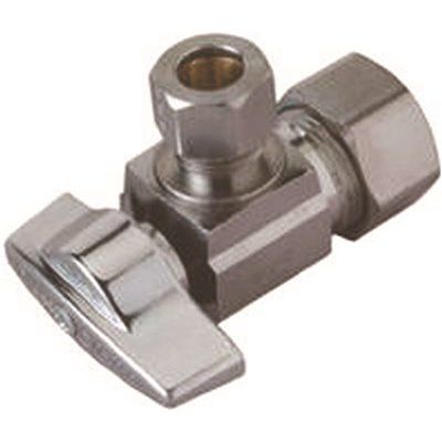 Brasscraft 1/2 Nom Comp Inlet X 3/8 Od Comp Outlet 1/4-Turn Angle Ball Stop