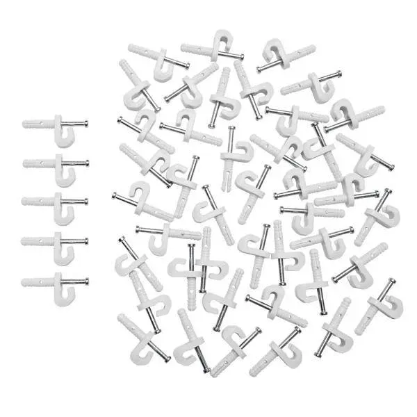 Everbilt 1-In. Fixed Mount Wire Shelving Back-Wall Clips For Drywall (48-Pack)
