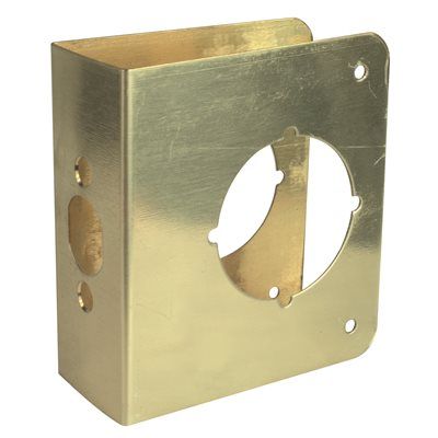 Don-Jo 1-3/4" X 4" X 4-1/2", Door Reinforcer, Polished Brass