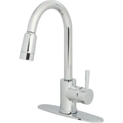 CFG Edgestone Chrome Single Hole Pull Down High-Arc 1.5 GPM Kitchen Faucet