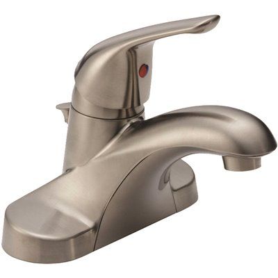 Delta Foundations 4 Inch Centerset Single-Handle Bathroom Faucet, Brushed Nickel