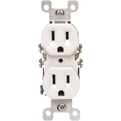 Leviton 15 Amp Duplex Co/Alr Outlet, White