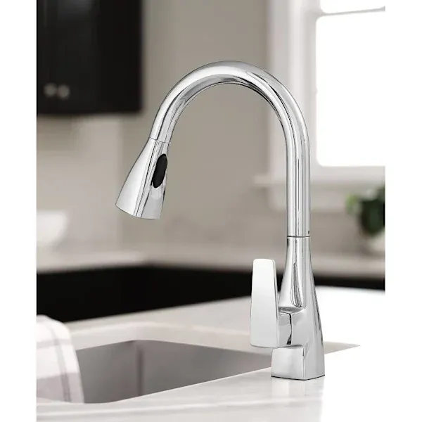CFG Slate Chrome Single Handle Pull Down High-Arc 1.5 GPM Kitchen Faucet