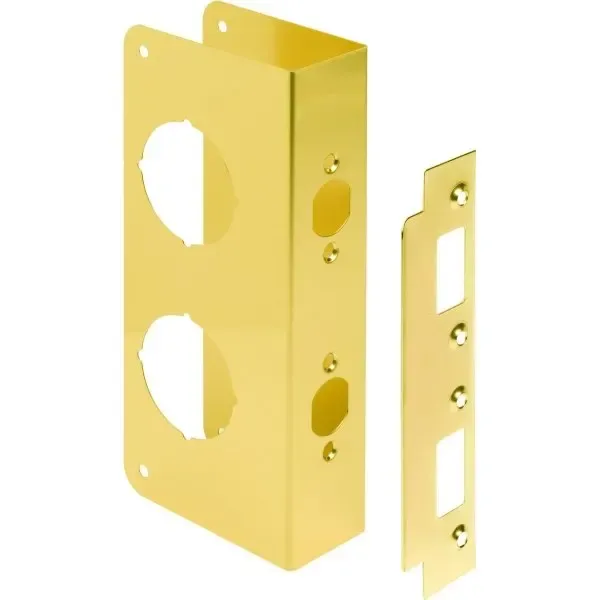 9 X 3.88 In Brass Combination Deadbolt Door Repair Cover (Solid Brass)