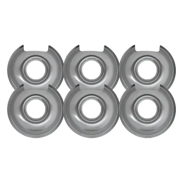 USE 320859638.ELECTRIC RANGE UNIVERSAL DRIP PAN, CHROME, 6 IN., PACK OF 6