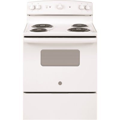 GE ENERGY STAR 30 In. 5.0 cu. ft. Coil Electric Freestanding Range, Standard Clean, White