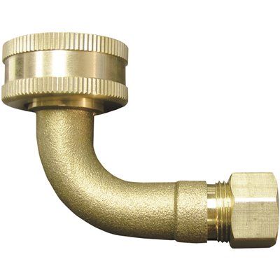 WATTS DISHWASHER CONNECTOR ELBOW, 3/4 IN. FEMALE HOSE X 3/8 IN. OD COMPRESSION, LEAD FREE