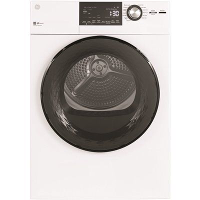 GE ENERGY STAR 4.3 cu. ft. Stackable SmartHQ Front Load Electric Dryer, White