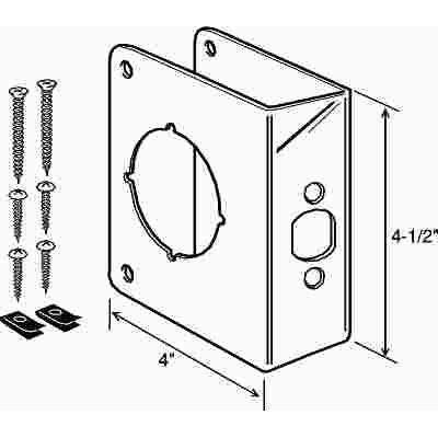 Don-Jo 1-3/4" X 4" X 4-1/2", Door Reinforcer, Polished Brass