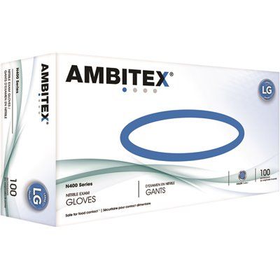 Ambitex Nitrile Select Exam Disposable Gloves (Large) Package Of 100