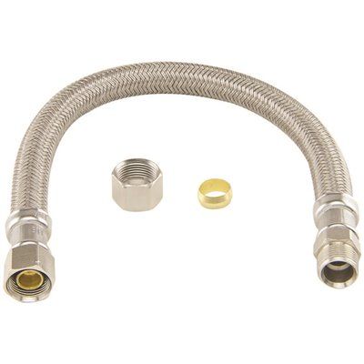 BrassCraft 3/8 in. Compression x 3/8 in. Compression x 12 in. Braided Polymer Faucet Supply Line