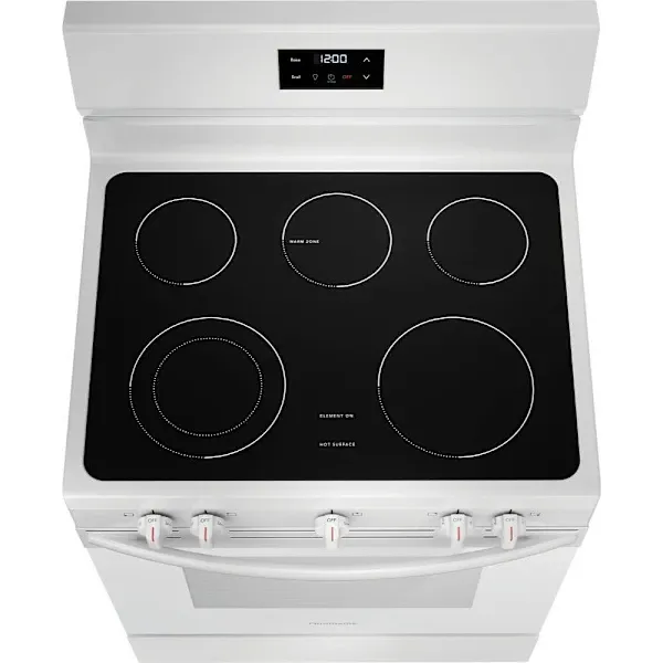 Frigidaire 30" 5.3 cu. ft. 5-Burner Element Freestanding Electric Range With Dual Expandable Element And Quick Boil, White