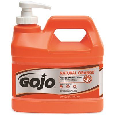Gojo Natural Orange Pumice Hand Cleaner 1/2 Gal Lotion W/Pump Bottle Case Of 4