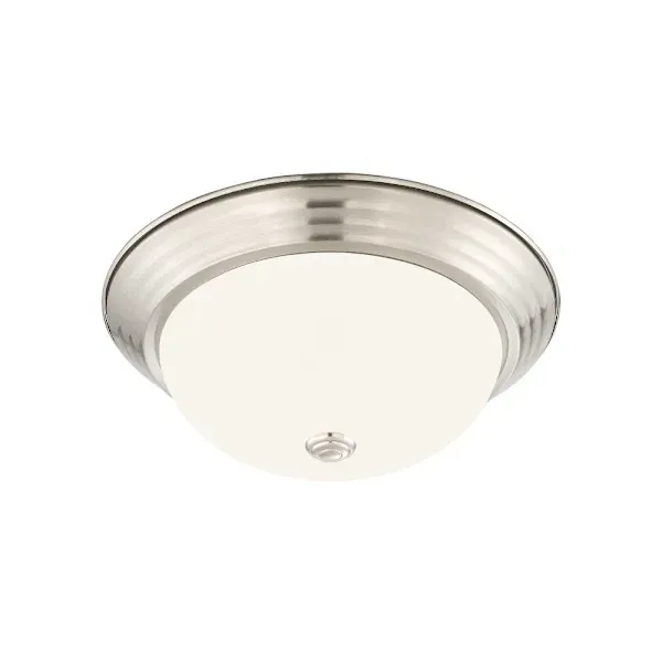 Seasons 11-Inch Dome 2-Light 60w Incandescent Flush Mount Light, Brushed Nickel